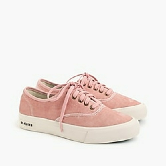 pink velvet sneakers